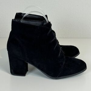 Madden Girl Torch Ankle Microsuede Black Block Heel Booties 7